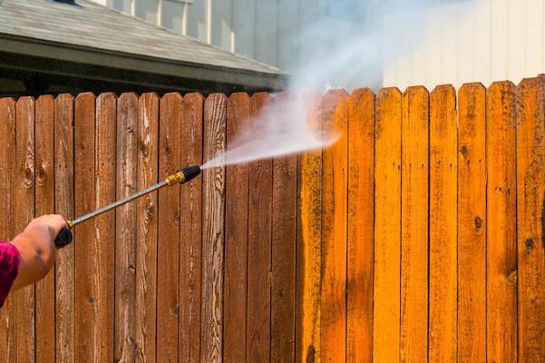 pressure washing fence min